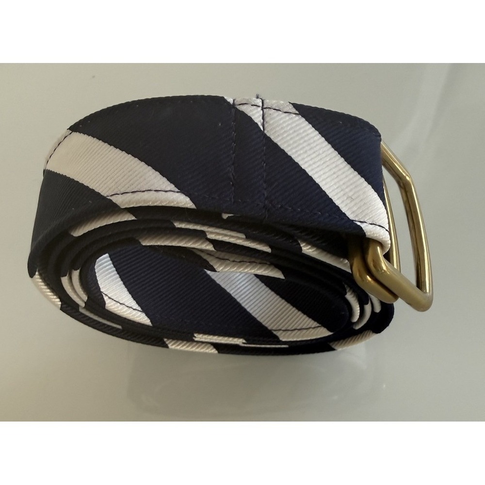 Robert Talbott Blue & Yellow striped belt size Large